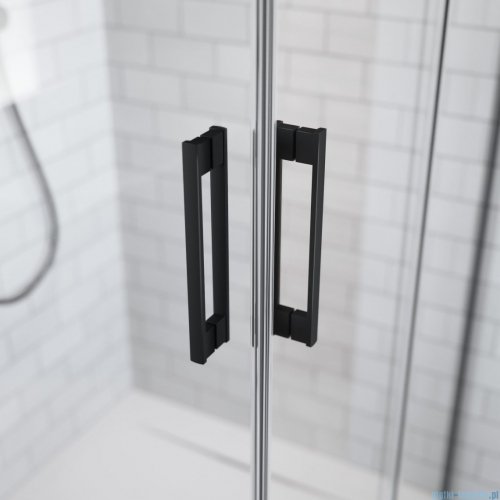 Radaway Idea Black 8 Dwd drzwi wnękowe 190cm czarny mat/szkło przejrzyste 10380520-54-01/10390433-01-01