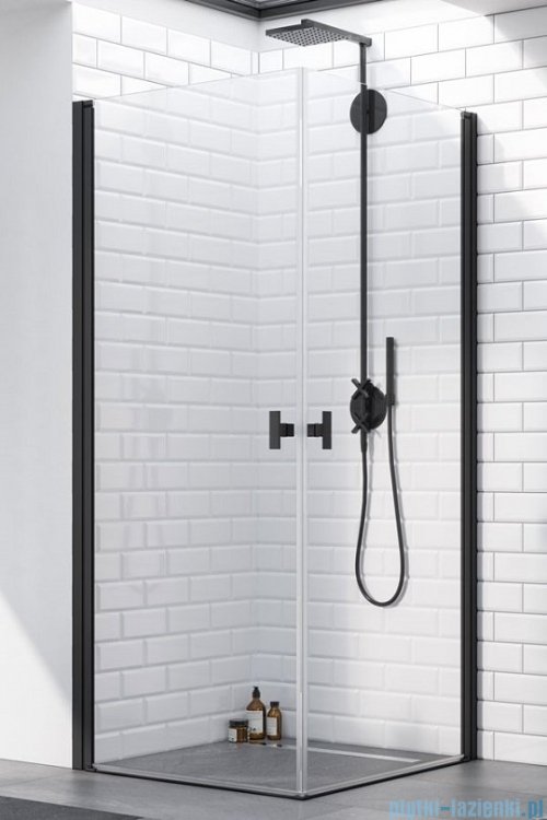 Radaway Nes 8 Black Kdd I kabina 100x100cm czarny mat/szkło przejrzyste 10071100-54-01L/10071100-54-01R
