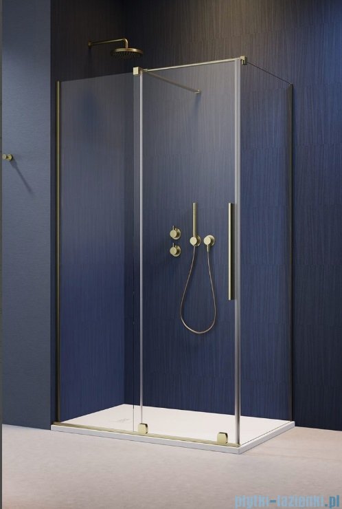 Radaway Furo Kdj Brushed Gold kabina 120x100cm szczotkowane złoto 10104622-99-01L/10110580-01-01/10113100-01-01