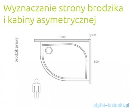 Radaway Brodzik półokrągły Tasos E 100x80 Prawy STE1086-30R