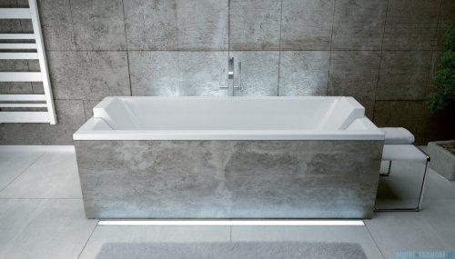 Besco Quadro 165x75cm wanna prostokątna + obudowa CZARNY mat + syfon CZARNY #WAQ-165-PK/#OAQ-165-PKC/19977