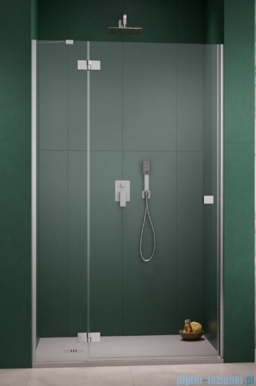 Radaway Essenza 8 Brushed Nickel Dwj drzwi wnękowe 130cm lewe szczotkowany nikiel/szkło przejrzyste 10480812-01-01L/10460437-91-01L
