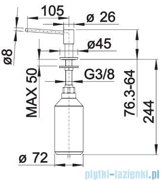 Blanco Piona  dozownik kolor: chrom 517667