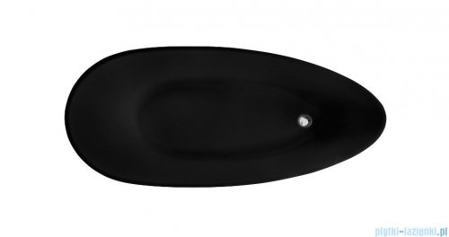 Besco Goya 160x70cm wanna wolnostojąca czarna + syfon klik-klak chrom czyszczony od góry #WMD-160-GBC