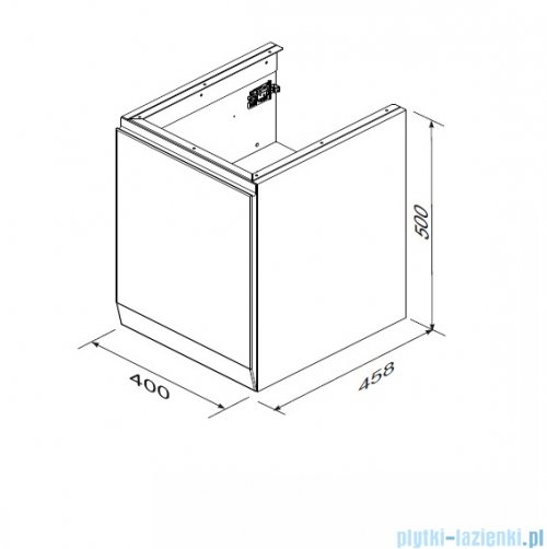 Oristo Brylant szafka niska lewa 40x50x45cm czarny mat OR36-SN1D-40-8-L