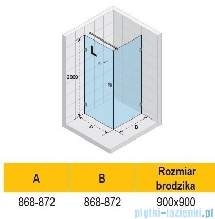 Riho Scandic NXT X201 kabina prysznicowa lewa 90x90cm czarna G001039121