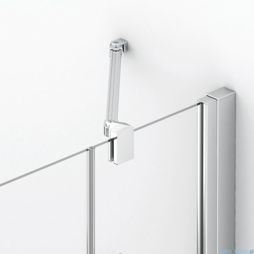 Ronal ANNEA AN13 Drzwi jednoczęściowe ze ścianką stałą w linii 80x200cm prawe srebrny połysk AN13D08005007