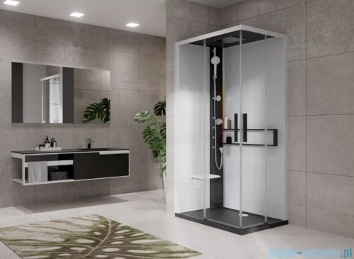 Novellini Glax 2 2.0 kabina z hydromasażem hydro plus 100x70 lewa czarna G22A197SM1L-1HU