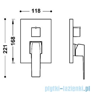 Tres CUADRO podtynkowy zestaw prysznicowy złoty 00628006OR