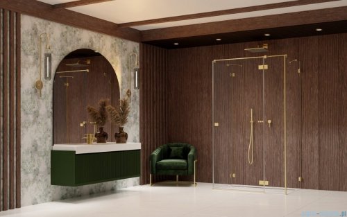 Radaway Essenza Pro Brushed Gold Kdj+S kabina 80x80x80cm prawa szczotkowane złoto 10097380-99-01R/10098080-01-01/10098080-01-01