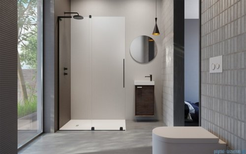Radaway Furo Black SL kabina Walk-in 100x200cm lewa czarny mat/szkło przejrzyste 10306538-54-01L/10110494-01-01
