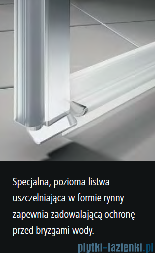 Kermi Cada XS drzwi wahadłowe 1-skrzydłowe z ścianką boczną prawe 90 cm CK1GR09020VPK