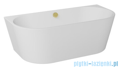 Besco Vica New wanna 160x80cm wolnostojąca przyścienna z odpływem klik-klak chrom z napełnieniem przez przelew #WAS-160VNN