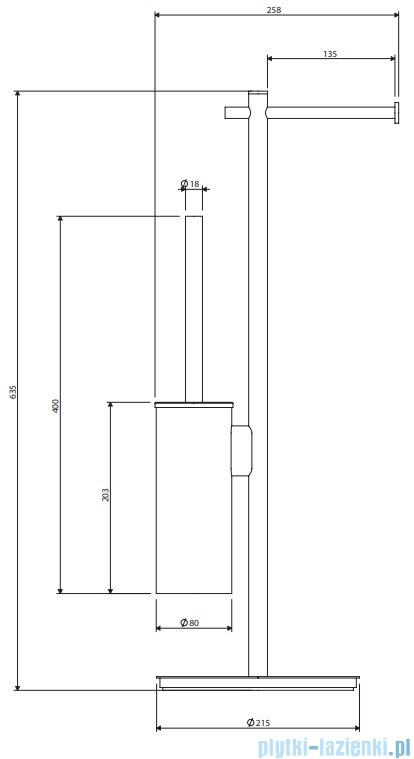 Omnires Modern Project stojak na papier i szczotkę toaletową miedź szczotkowana MP60810CPB