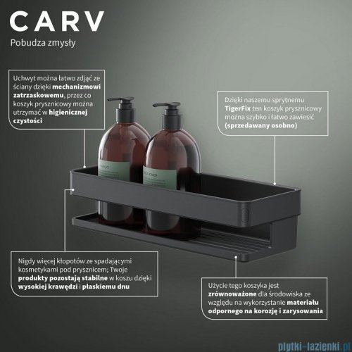 Tiger Carv Koszyk prysznicowy 28 cm Czarny 800250