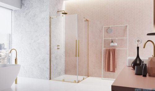 Radaway Furo SL Gold KDD kabina 100x100cm złoty połysk/szkło przejrzyste 10305100-09-01L/10305100-09-01R