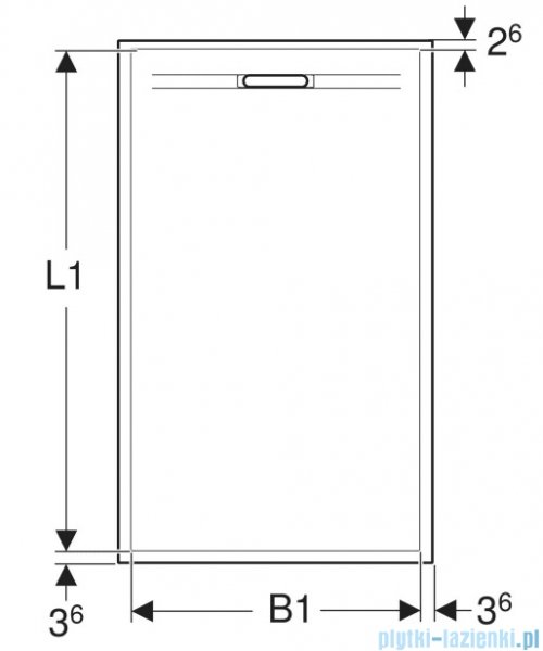 Geberit Sestra brodzik 120x90cm biały 550.255.00.2