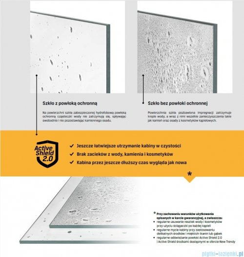 New Trendy Eventa kabina prysznicowa przyścienna 100x100x200 cm przejrzyste Prawa EXK-4588