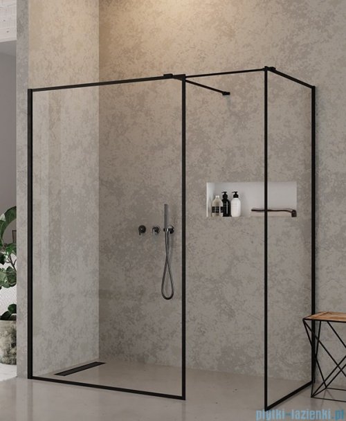 New Trendy New Modus Black Walk-In 150x120x200cm przejrzyste