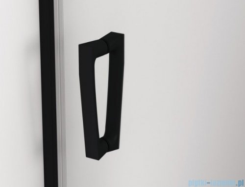 SanSwiss Cadura Black Line drzwi wahadłowe 75cm jednoczęściowe lewe z profilem przyściennym czarny mat CA1CG0750607