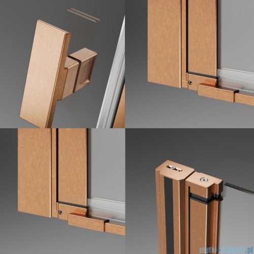 Radaway Nes KDD II Brushed Copper kabina walk-in 100cm lewa szczotkowana miedź szkło przejrzyste 10031100-93-01L