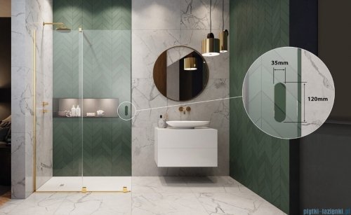 Radaway Furo Gold Walk-in kabina 120x200cm prawa szkło przejrzyste 10106638-09-01R/10110594-01-01