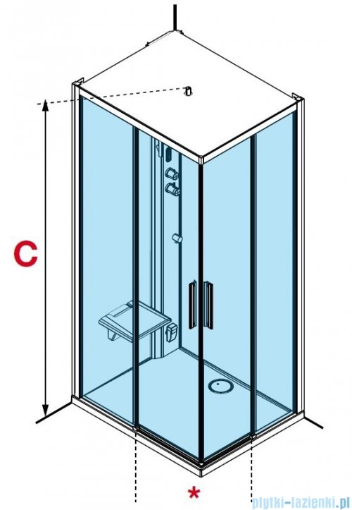 Novellini Glax 1 2.0 kabina standard 100x80 lewa biała G21A108SM-1UU