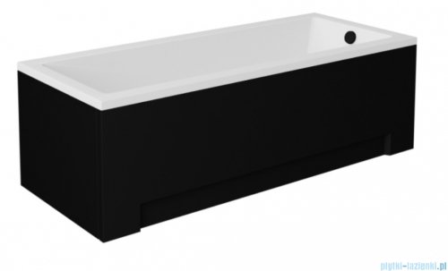 Besco Modern 120x70cm wanna prostokątna + obudowa CZARNY mat + syfon CZARNY #WAM-120-MO/#OAP-12OUNIC/19975