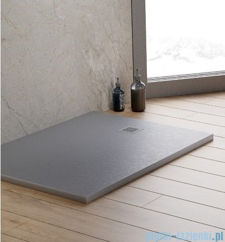 New Trendy Mori brodzik prostokątny z konglomeratu 140x90x3 cm szary B-0401