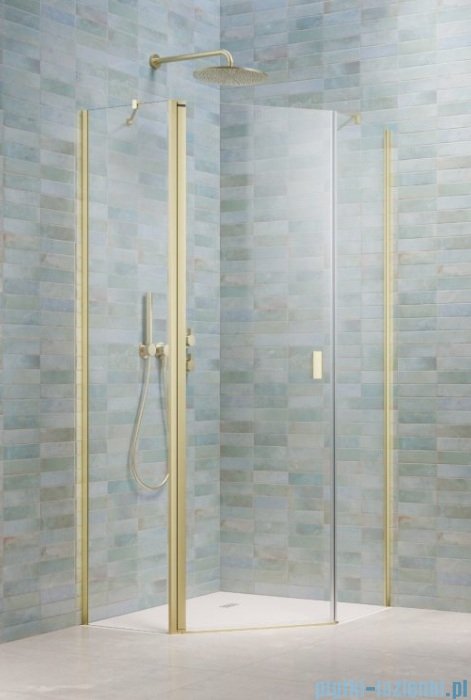 Radaway Nes Brushed Light Gold Ptj kabina pięciokątna 80x100cm lewa szczotkowane jasne złoto 10052000-98-01L/10052400-98-01