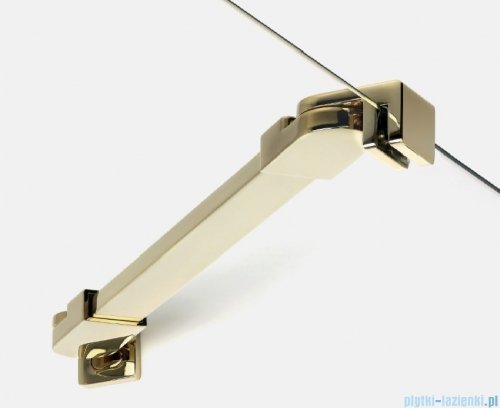 New Trendy New Soleo Light Gold 100x80x195 cm kabina pięciokątna prawa wspornik skośny złoty połysk/szkło przejrzyste K-1666