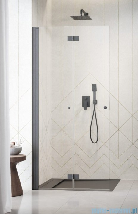 Radaway Nes 6 Brushed GunMetal KDD B kabina walk-in 100cm lewa szczotkowany grafit szkło przejrzyste 10024100-92-01L