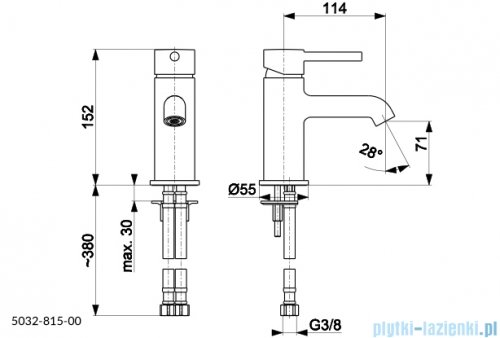 KFA MOZA BLACK bateria umywalkowa czarny 5032-815-81