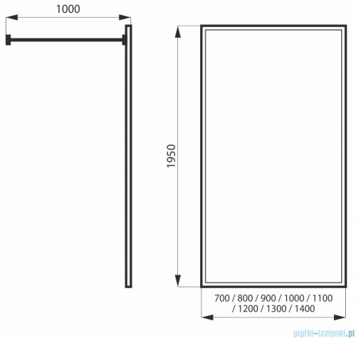 Massi kabina prysznicowa Walk in 120x195cm przejrzyste MSKP-FA1020-120