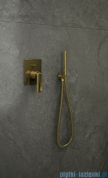 Kohlman Experience Gold zestaw prysznicowy z deszczownicą 30 cm złoty połysk QW210EGDR30