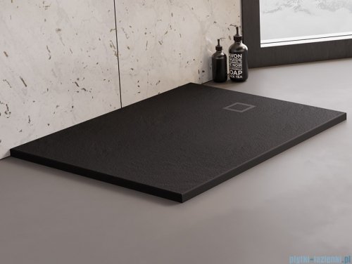 New Trendy Mori brodzik prostokątny z konglomeratu 120x90x3 cm czarny B-0406