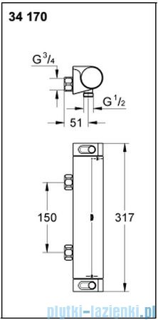 Grohe Grohtherm 2000 NEW bateria prysznicowa z termostatem DN 15 34170001