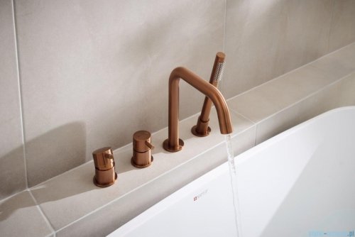 KFA MOZA ROSE GOLD bateria wannowa 4-otworowa miedź szczotkowana 5035-210-34