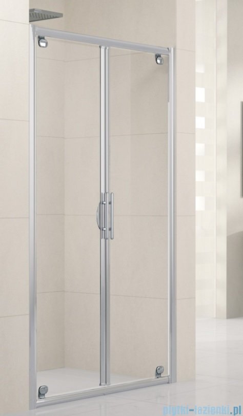 Novellini Drzwi prysznicowe składane LUNES B 102 cm szkło przejrzyste profil chrom LUNESB102-1K