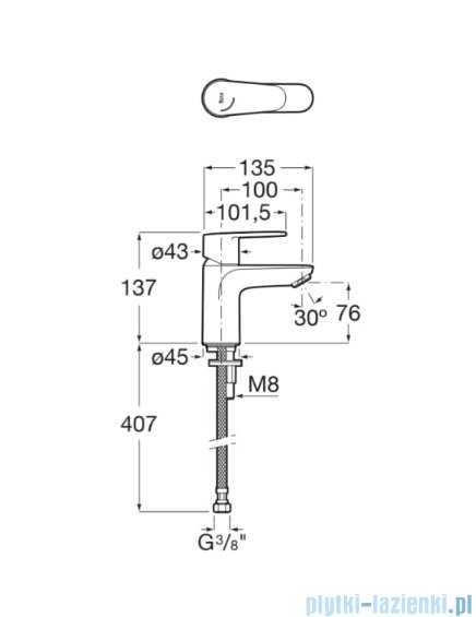 Roca Victoria Plus bateria umywalkowa niska Chrom A5A324FC0M