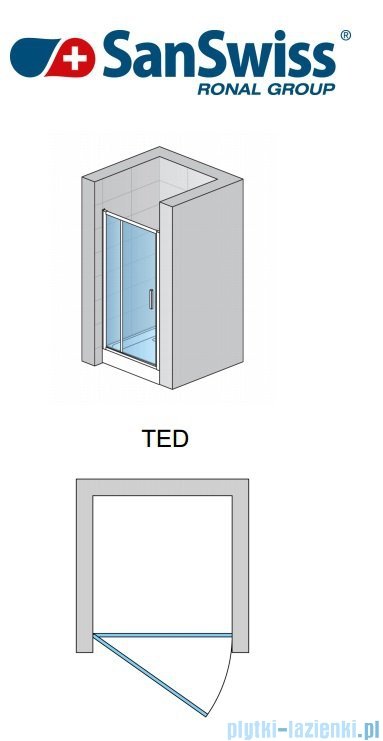 SanSwiss Top-Line TED Drzwi 1-częściowe 100cm profil połysk TED10005007