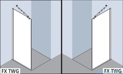 Kermi Filia Xp Ściana Walk-in Wall, stabilizator 45/przezroczyste KermiClean, profile srebrne 100x200cm FXTWG10020VPK