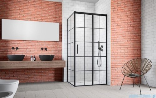 Radaway Idea Black Kdj Factory kabina prysznicowa 130x100 prawa czarny mat/szkło przejrzyste 387043-54-55R/387052-54-55L