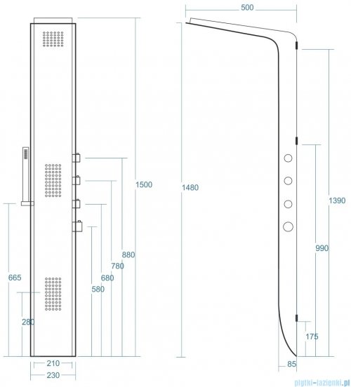 Corsan Duo Panel natryskowy z termostatem biało-czarny A-777TDUO