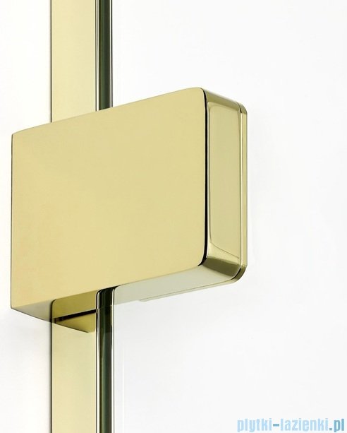 New Trendy Eventa Gold Shine kabina prysznicowa przyścienna 100x80x200 przejrzyste Lewa Złoty połysk EXK-4804