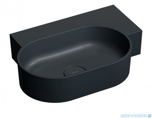 Omnires Ovo M+ umywalka nablatowa/wisząca prawa 55x38 cm black lava mat OVO555UWPBLV