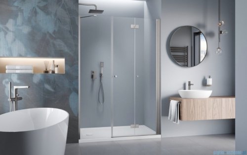 Radaway Nes Brushed Nickel DWSB drzwi wnękowe 120cm W4 prawe szczotkowany nikiel szkło przejrzyste 10044650-91-01R/10045550-01-01