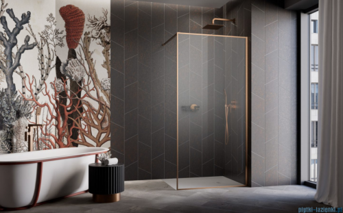 Radaway Modo F II Brushed Copper kabina Walk-in 145x201cm Szczotkowana Miedź szkło przejrzyste 10409145-93-01
