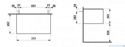 Laufen SONAR szafka pod umywalkę 77x45 cm tytanowy lakierowany H4054100340421