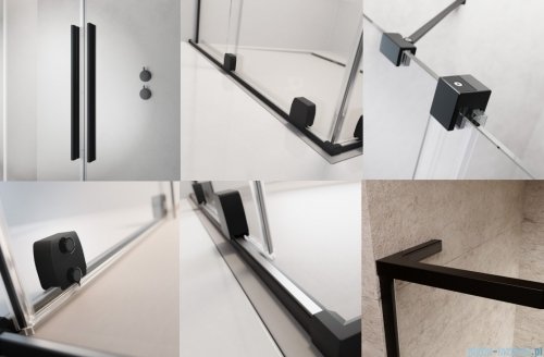 Radaway Furo SL Black KDD kabina 80x90cm czarny mat/szkło przejrzyste 10305080-54-01L/10305090-54-01R